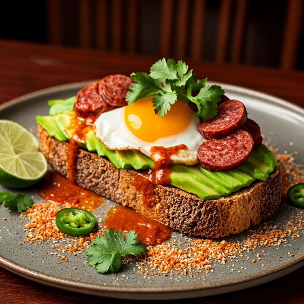 Chorizo, Egg, Avocado and Homemade Chipotle Dressing with Sourdough Bread